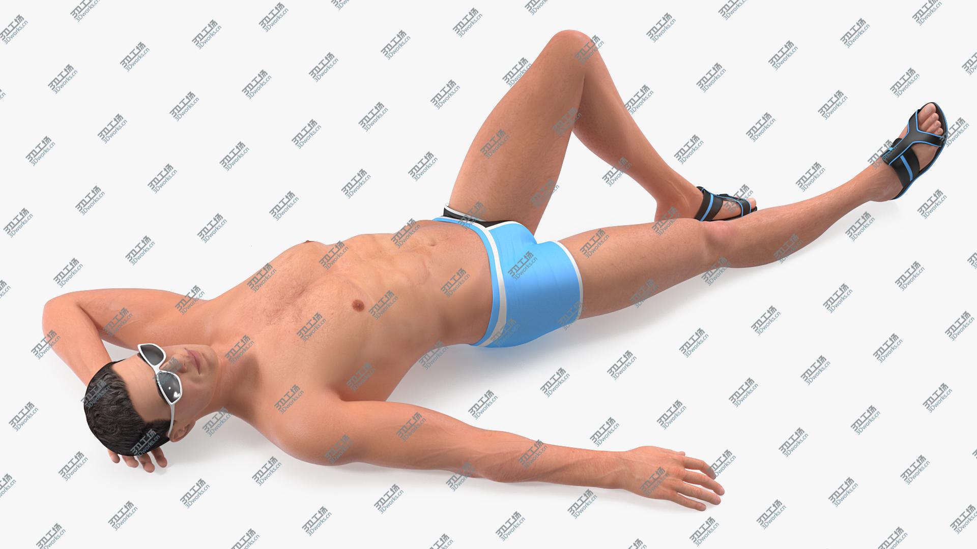 images/goods_img/20210319/3D Man in Swimwear Sunbathing model/4.jpg